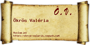 Ökrös Valéria névjegykártya