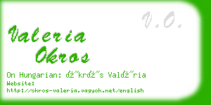 valeria okros business card